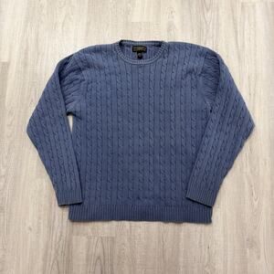 Vintage Steve & Barrys Cable Knit Sweater Men's 2XL XXL Blue Crewneck Preppy y2k